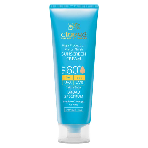 کرم ضد آفتاب رنگی سینره SPF60 مدل light Beige محافظ UVA ،UVB و +++PA، مناسب انواع پوست حجم 50 میلیلیتر
