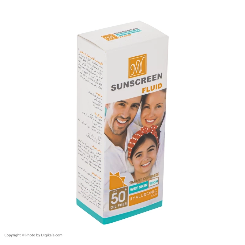 فلوئید ضد آفتاب بدون رنگ مای SPF50 مدل Hyaluronic Acid محافظ UVA ،UVB، ضد آب، ضد جوش، ضد پیری، مناسب انواع پوست حجم 50 میلی‌لیتر