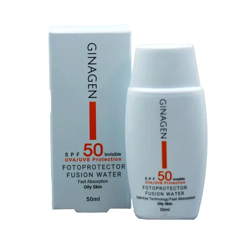 کرم ضد آفتاب بدون رنگ ژیناژن مدل SPF50 محافظ UVA ،UVB، ضد آب، ضد حساسیت، مناسب پوست چرب حجم 50 میلی‌لیتر