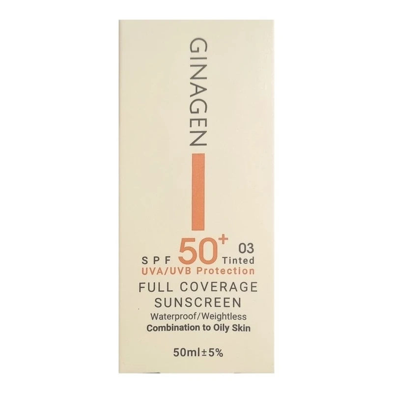 کرم ضد آفتاب SPF 50 ژیناژن شماره 01 مناسب پوست خشک و نرمال حجم 50 میلی لیتر