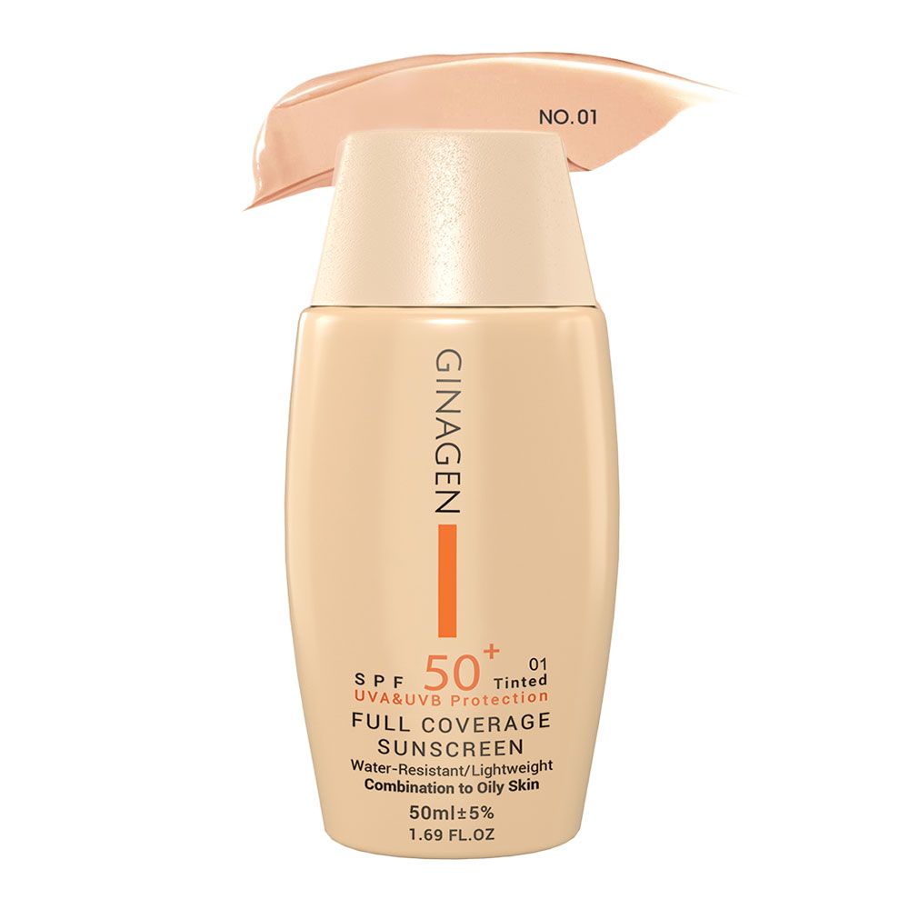 قیمت و خرید کرم ضدآفتاب رنگی پوست چرب ژیناژن SPF50 | پوشش طبیعی ۵۰میل - Image 3