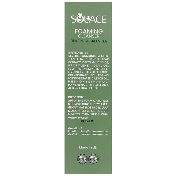 Alternative view of فوم شوینده صورت چای سبز و درخت چای سولس حجم 150 میل