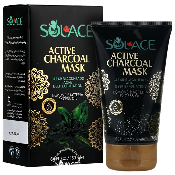 ماسک صورت لایه‌بردار ذغال فعال و شکر قهوه‌ای سولس 150 میل